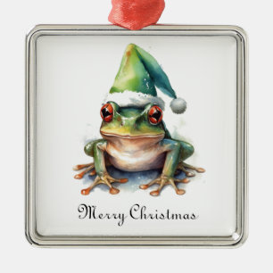 Frolic Christmas Frog, custom Metal Tree Decoration