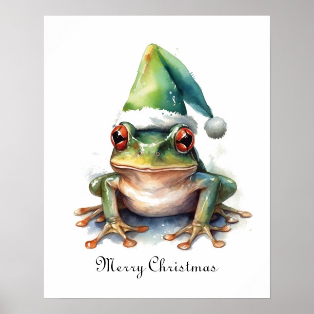 Frolic Christmas Frog, custom Poster (Front)
