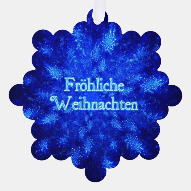 Froliche Weihnachten - Snowburst Tree Decoration Card (Front)