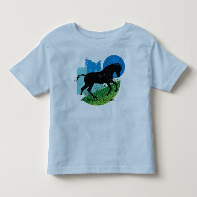 Frolicking Horse Design Tee Shirt (Front)