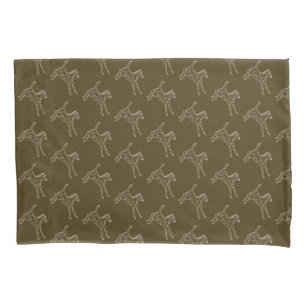 Frolicking Horse Foal - transparent line. Pillowcase
