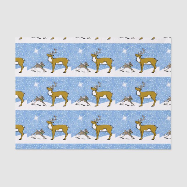 Frolicking Reindeer Tissue Paper (Front)