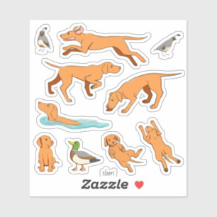 Frolicking Vizslas Stylised Drawings