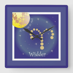 From 21 March to 20 April Square Wall Clock