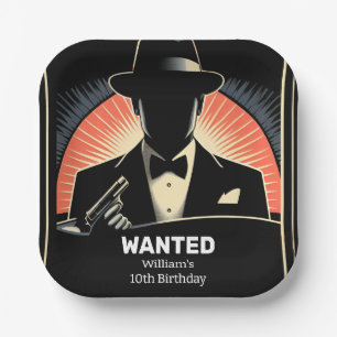 From Adult kids 90s boy Retro Mafia 10th Birthday Paper Plate