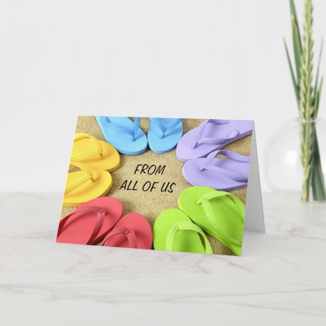 FROM ALL OF US - FLIP FLOPS BIRTHDAY CARD (Front)