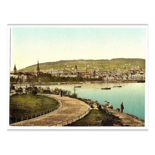From Alpenquay, with Alpenquay and Zurichberg, Zur Postcard