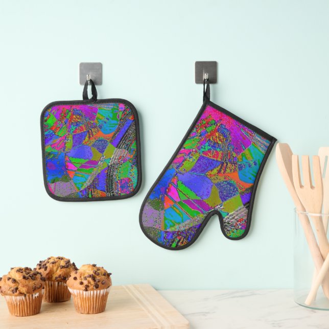 "From an Angels View"Oven Mitt and Pot Holders Set (Insitu(Hanging))