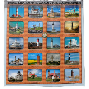From Around The World - The Lighthouses Shower Curtain