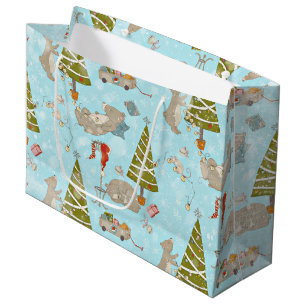 From Bears and Xmas-Christmas Pattern for Kids Large Gift Bag