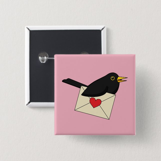 From Blackbird with Love 15 Cm Square Badge (Front & Back)
