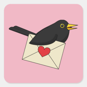 From Blackbird with Love Square Sticker