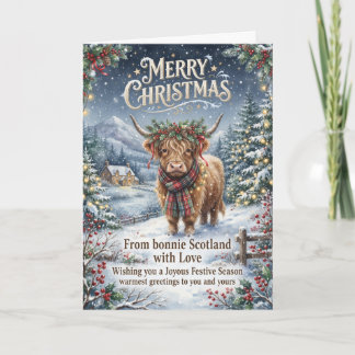 From Bonnie Scotland Highland Cow Christmas Card