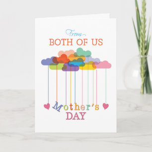 From Both of Us, Cute Mother's Day Rainbow Clouds Card
