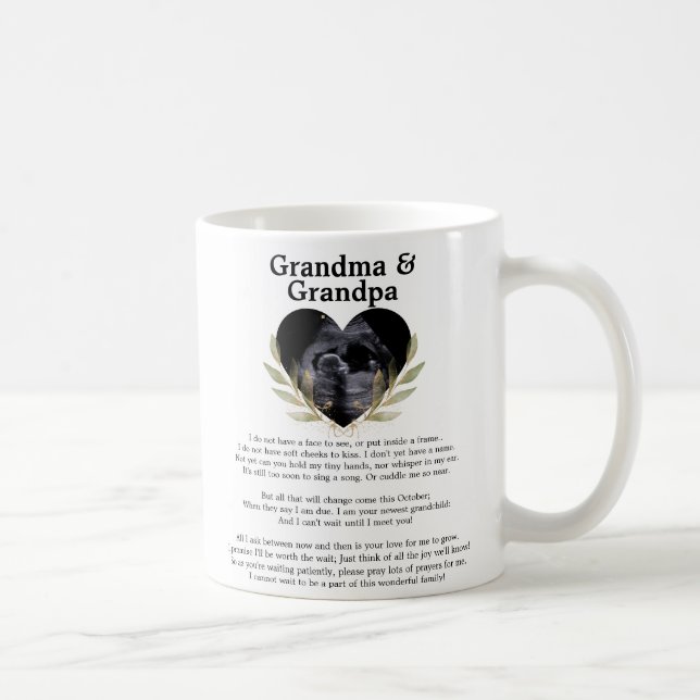 From Bump to Dad Message Gold Leaf Black  Coffee Mug (Right)