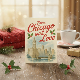 From Chicago With Love – Vintage Christmas Folded  Card