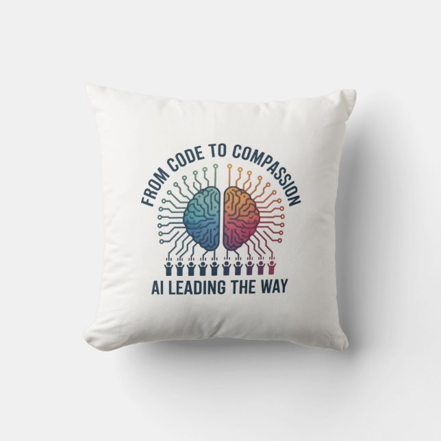 From Code to Compassion – AI Leading the Way Cushion (Front)