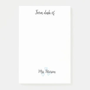 from desk of hear add teacher name simple minimal post-it notes