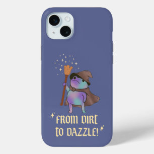 From Dirt to Dazzle Funny Wizard Frog Witch Hat  iPhone 15 Mini Case