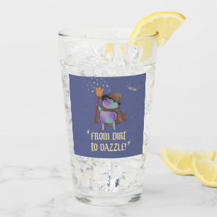 From Dirt to Dazzle Funny Wizard Frog Witch Hat Glass