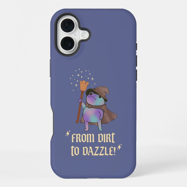 From Dirt to Dazzle Funny Wizard Frog Witch Hat  iPhone Case (Back)