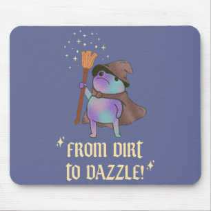 From Dirt to Dazzle Funny Wizard Frog Witch Hat Mouse Mat