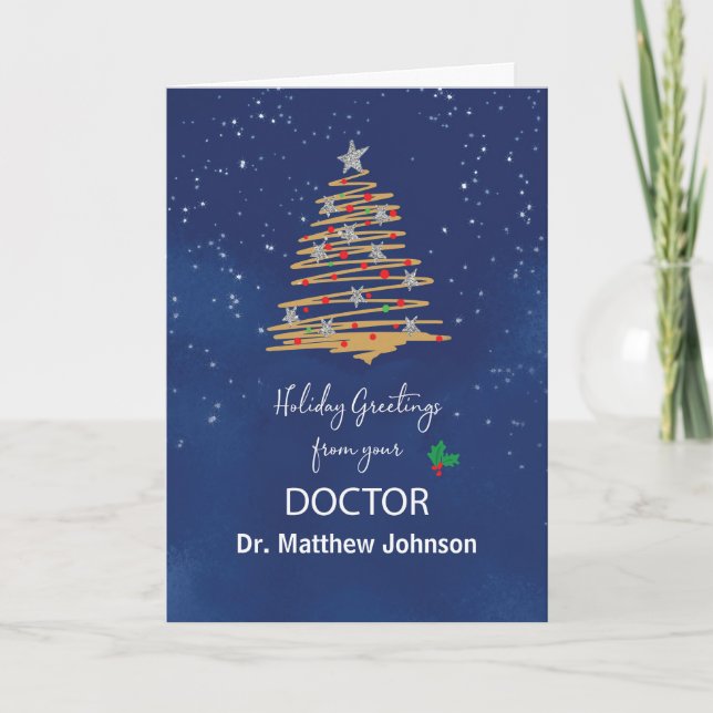 From Doctor Christmas Tree Customisable Name Card (Front)
