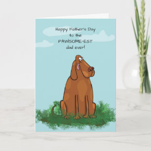 From Dog on Father's Day Funny Cartoon Dog Outside Card
