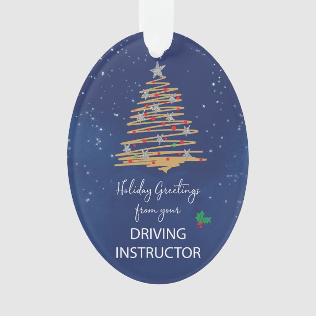 From Driving Instructor Christmas Tree Custom Name Ornament (Front)