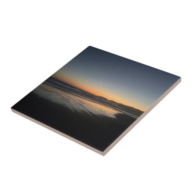 From Dusk Till Twilight At The Beach Photo Image Tile (Side)