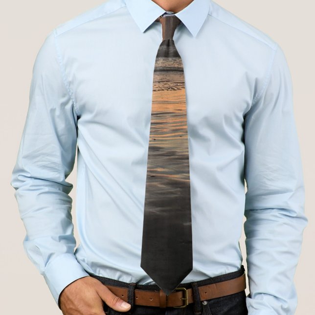 From Dusk Till Twilight At The Beach Photo Print Tie (Creator Uploaded)