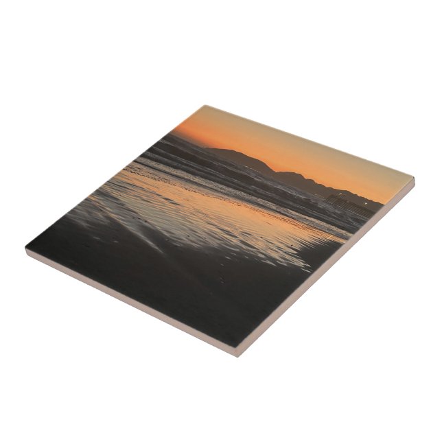From Dusk Till Twilight At The Beach Photo Print Tile (Side)