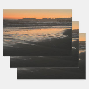 From Dusk Till Twilight At The Beach Photo Print Wrapping Paper Sheet