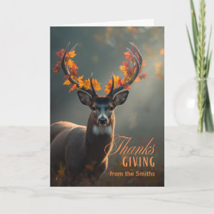 From Family Thanksgiving Deer with Antler Leaves Holiday Card