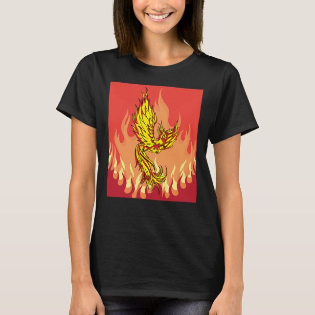 From Fire And Flames Phoenix Bird T-Shirt (Front)