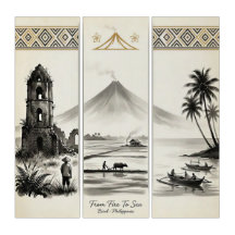 From Fire To Sea-Bicol Philippines Sumi-e