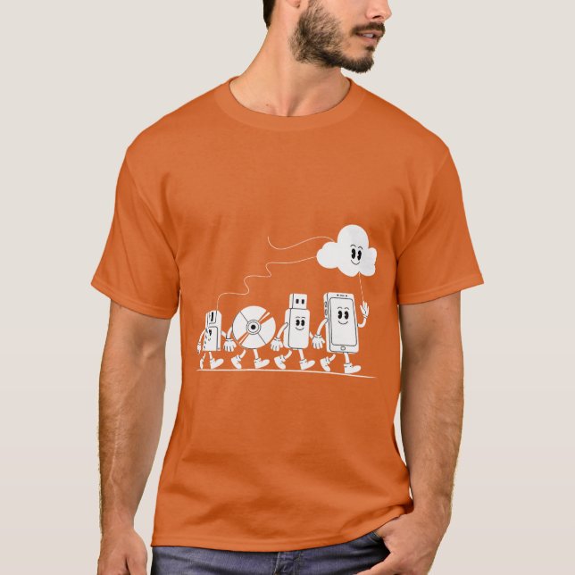 From Floppy to Cloud The Evolution of Storage Medi T-Shirt (Front)