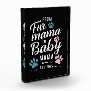 From Fur Mama to Baby Mama Est 2025 Dog Cat Mum Photo Block