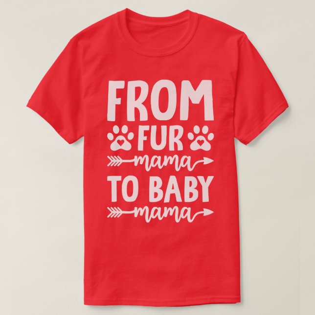 From Fur Mama To Baby Winter Pregnancy Announcemen T-Shirt (Design Front)