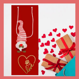 From Gnome with Love my Valentine Wine Gift Bag