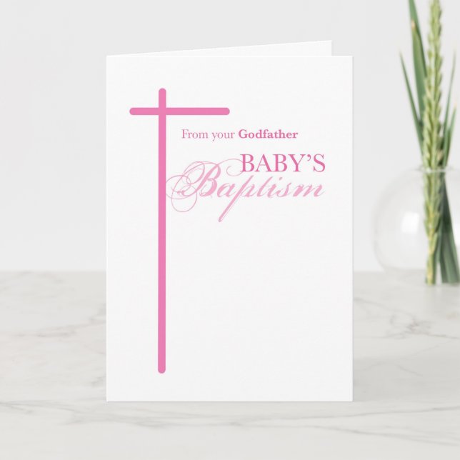 From Godfather on Baptism of Girl, Goddaughter Card (Front)