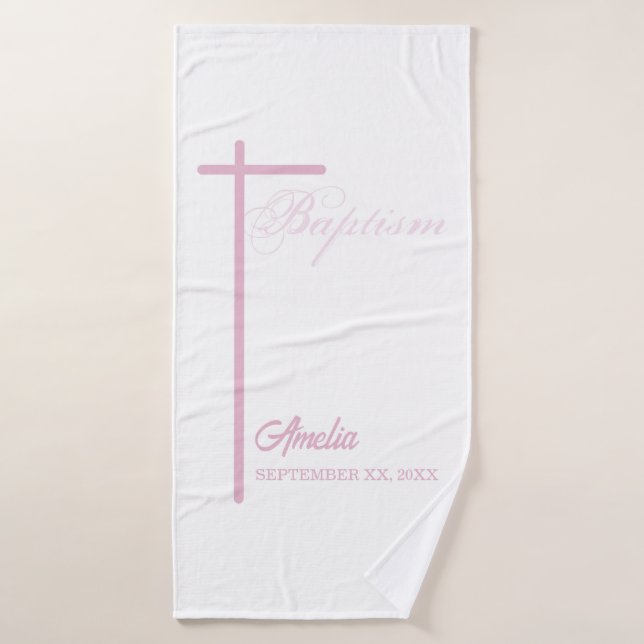 From Godmother on Baptism of Girl Personalised Bath Towel (Bath Towel)