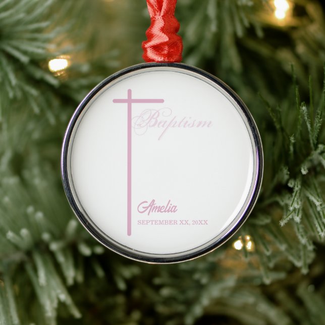 From Godmother on Baptism of Girl Personalised Metal Tree Decoration (Tree)