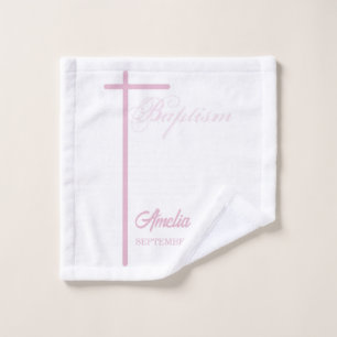 From Godmother on Baptism of Girl Personalised Wash Cloth