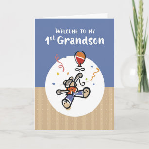 From Grandfather First Grandson New Baby Welcome Card