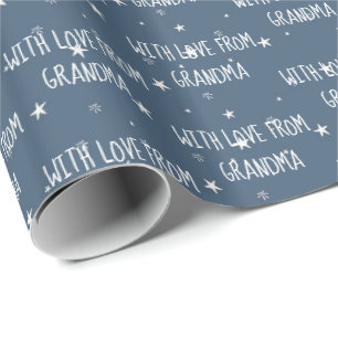 From Grandma White Stars Wrapping Paper