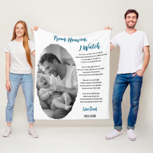 From Heaven, I Watch You – Personalized Photo  Fleece Blanket