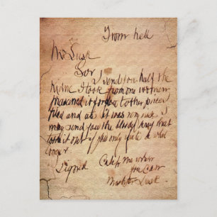 From Hell Letter Postcard
