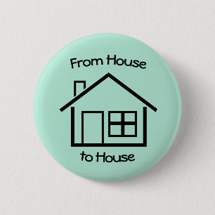 From House to House JW Pioneer Gifts- Mint Green 6 Cm Round Badge