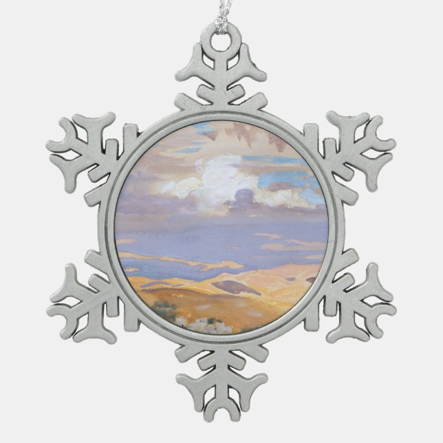 From Jerusalem Snowflake Pewter Christmas Ornament (Front)